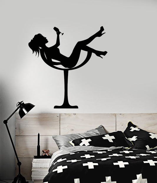 Vinyl Wall Decal Girl In Glass Stripper Striptease Show Club Stickers (3041ig)