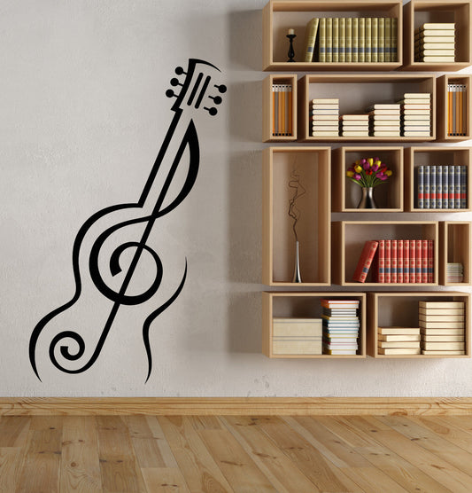 Vinyl Wall Decal Art Acoustic Guitar Musician Gift For Guitarist Stickers 3049ig