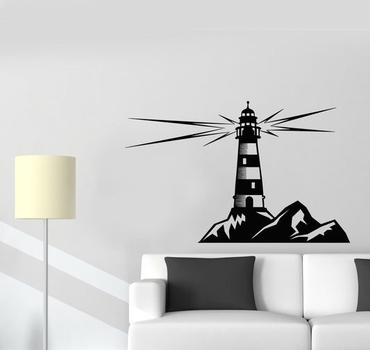 Autocollant mural en vinyle phare nautique pour marin, autocollants de Style océan de mer 3078ig