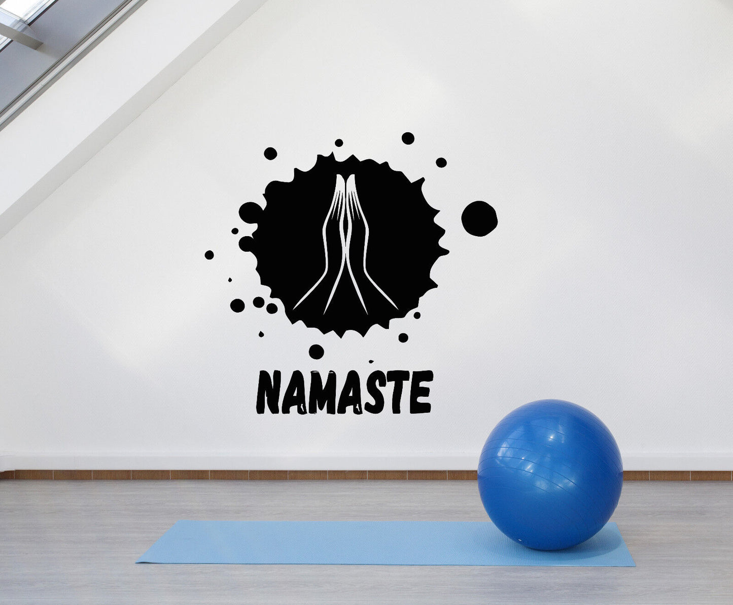 Autocollant mural en vinyle Yogo Meditation Studio Namaste Logo panneau autocollants (3113ig)