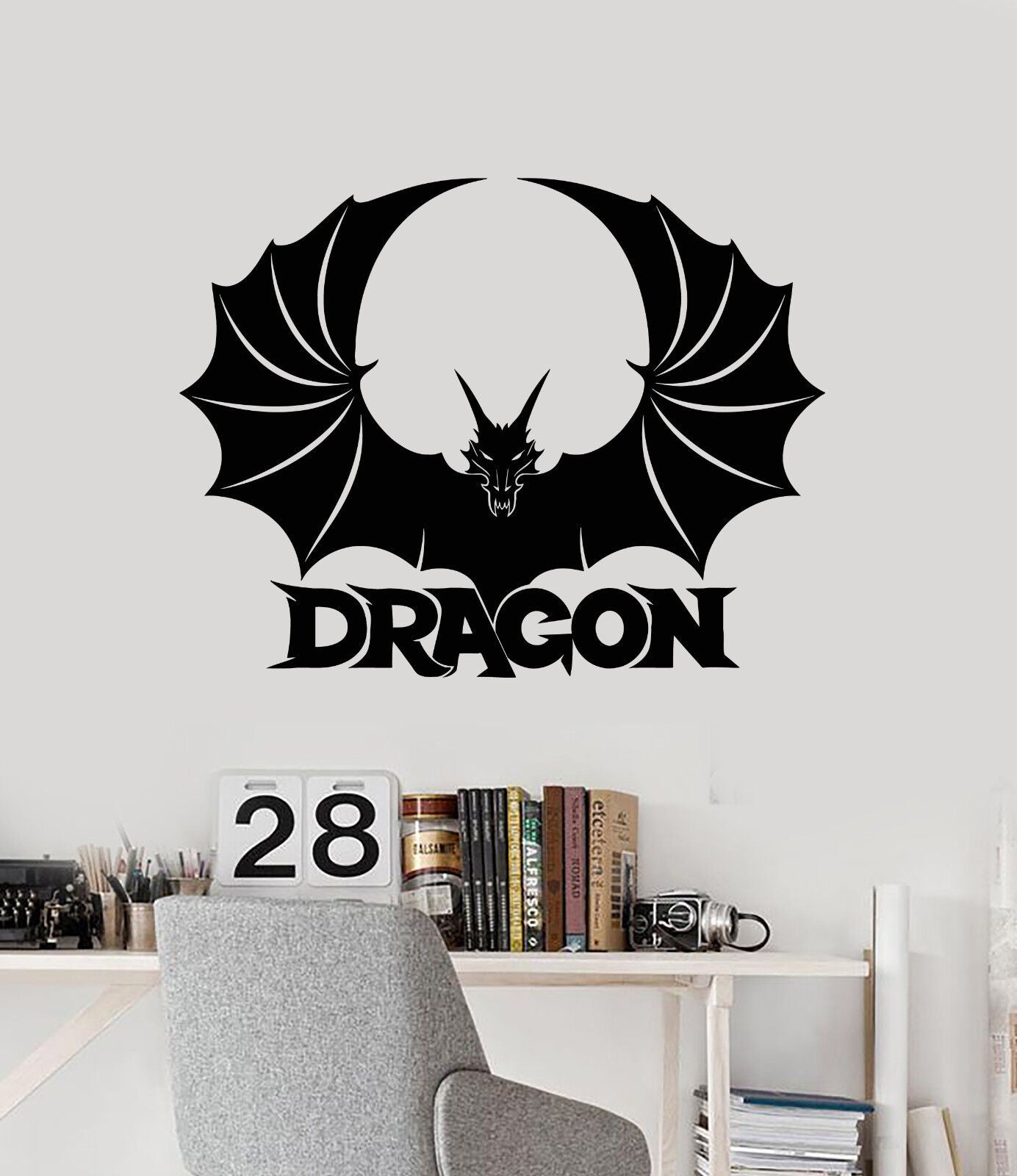 Autocollant mural en vinyle avec Logo Dragon fantaisie, autocollants de décoration pour chambre d'enfant 3168ig