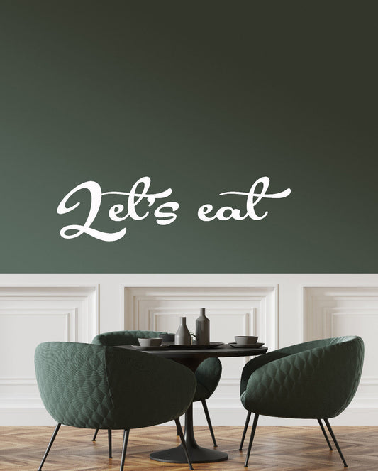 Vinyl Wall Decal Stickers Motivation Quote Words Let's Eat Inspiring 3172ig