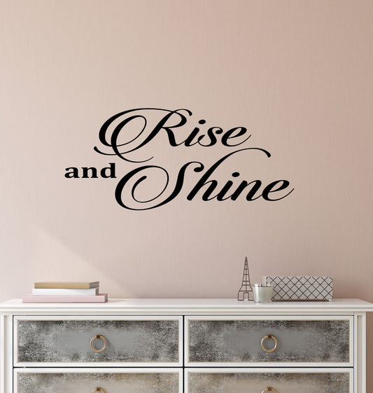 Vinyl Wall Decal Stickers Motivation Quote Words Rise And Shine Inspiring 3174ig