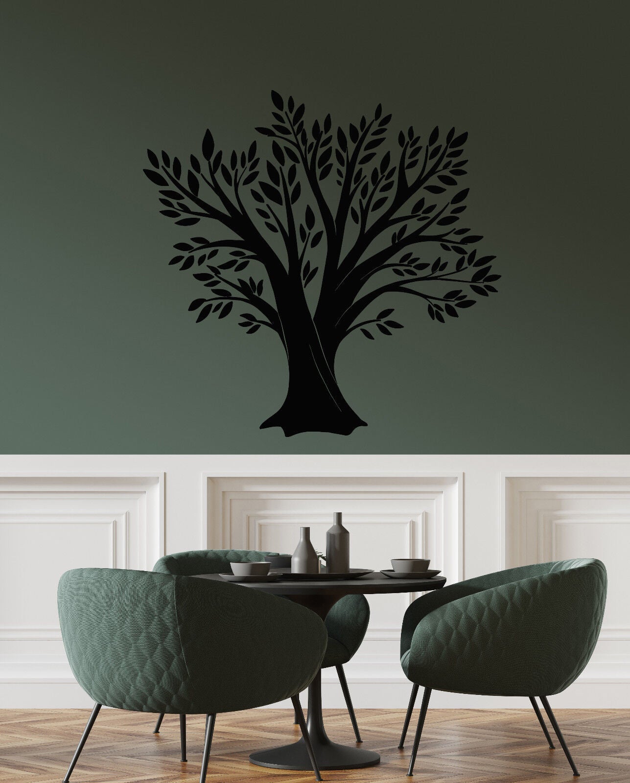 Vinyl Wall Decal Family Forest Tree Oak Leaves Kitchen Decor Stickers (3180ig)