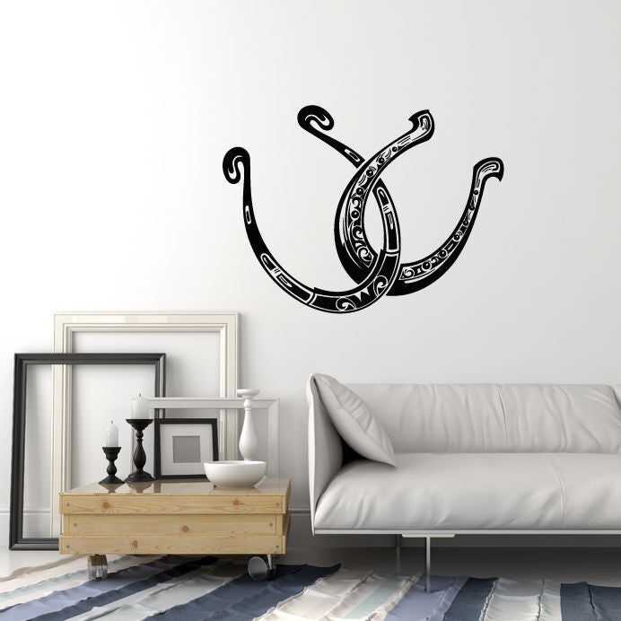 Vinyl Wall Decal Good Luck Symbol Horseshoe Interior Decor Stickers (3201ig)