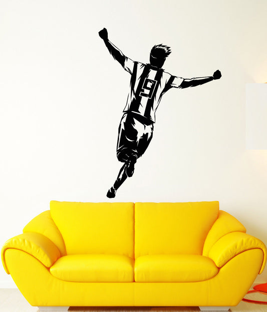 Vinyl Wall Decal Soccer Player Champion Game Sport Stickers (3258ig)