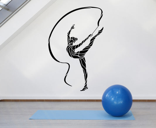 Vinyl Wall Decal Abstract Rhythmic Gymnastics Sport Girl Stickers (3289ig)