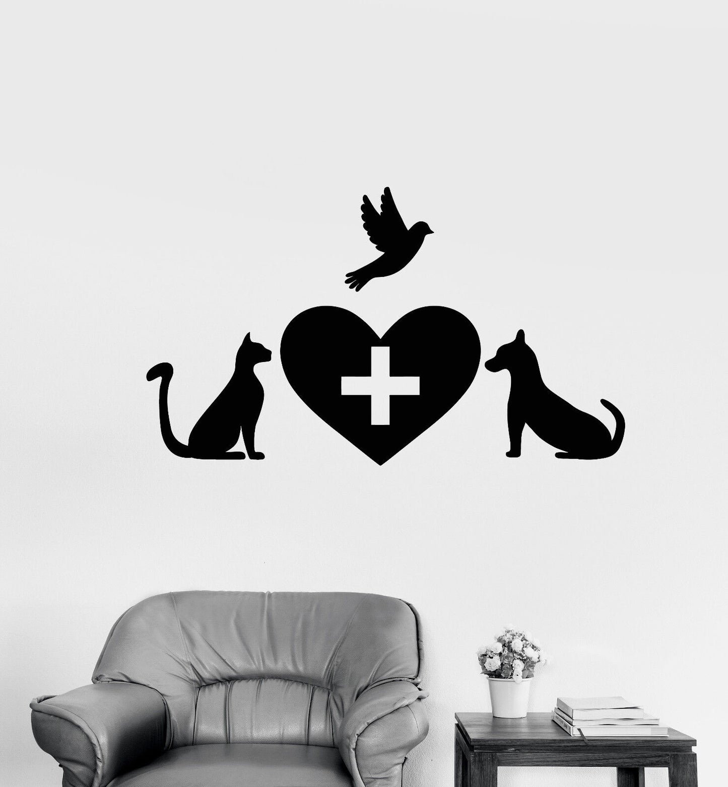 Wandaufkleber aus Vinyl, für Tierkliniken, Haustiere, Logo, Schilderaufkleber (3325ig)