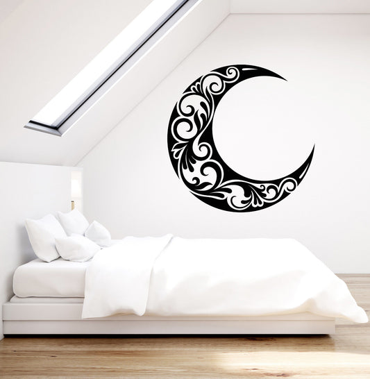 Vinyl Wall Decal Crescent Moon Ornament Night Room Decoration Stickers (3336ig)