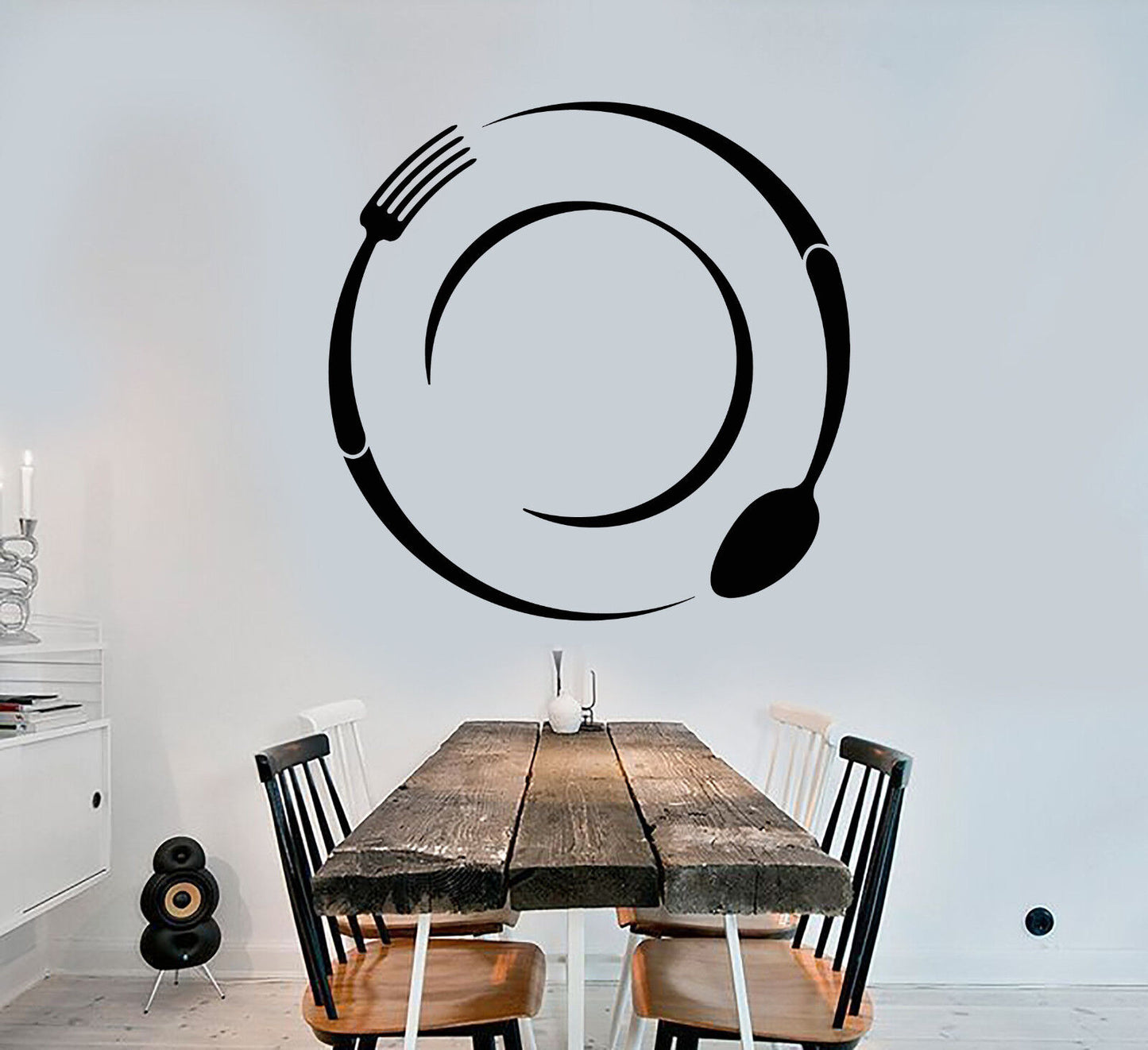 Vinyl Wall Decal Cutlery Spoon And Fork Kitchen Decor Stickers (3342ig)