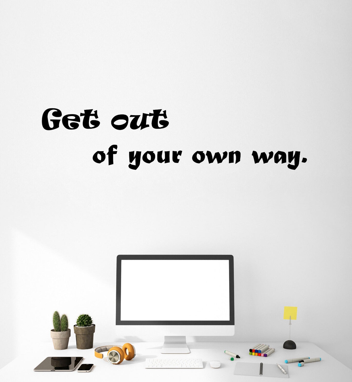 Vinyl Wall Decal Stickers Motivation Quote Words Get Out Of Your Own Way 3354ig