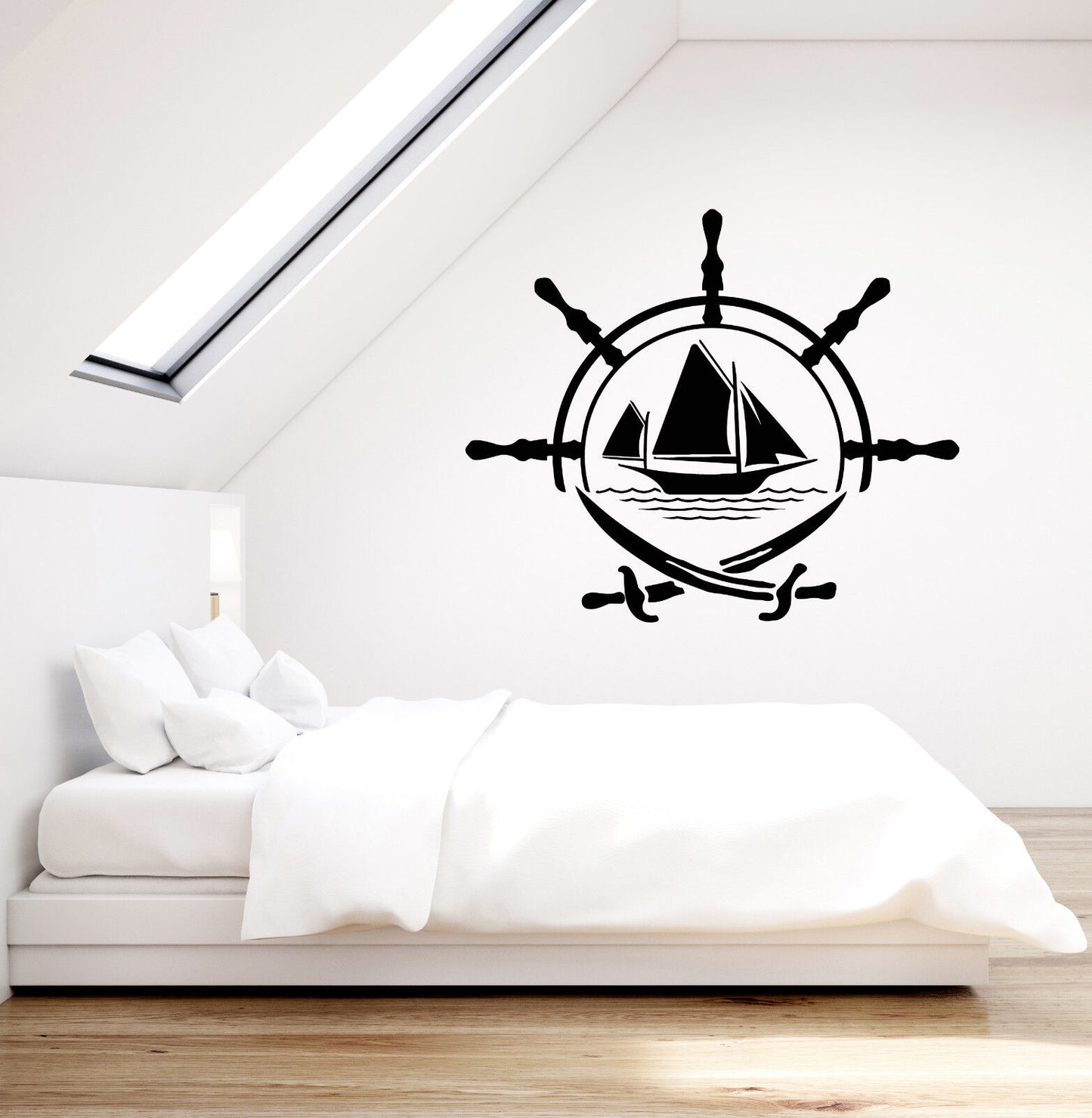 Vinyl Wall Decal Pirates Nautical Ship Sea Logo Crossed Swords Stickers (3365ig)