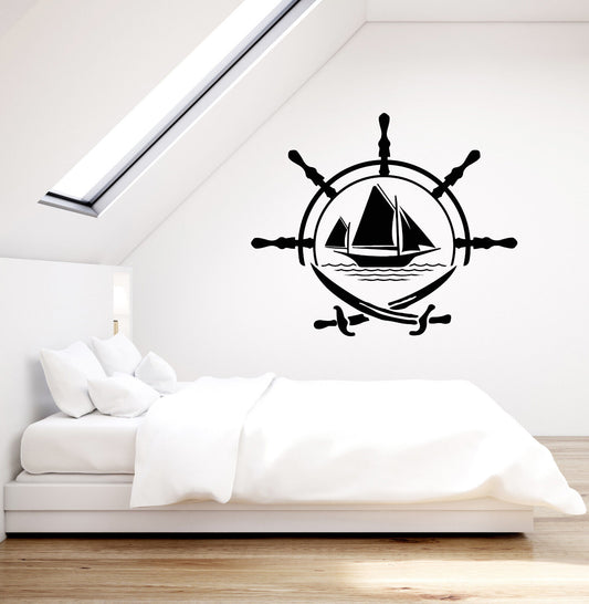 Autocollant mural en vinyle Pirates bateau nautique logo de la mer autocollants d'épées croisées (3365ig)