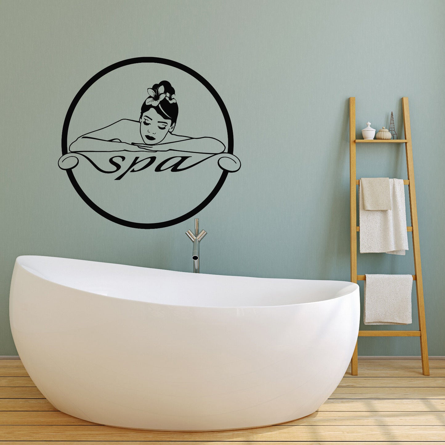 Vinyl Wall Decal Spa Centre Procedures Massage Logo Girl Stickers (3376ig)