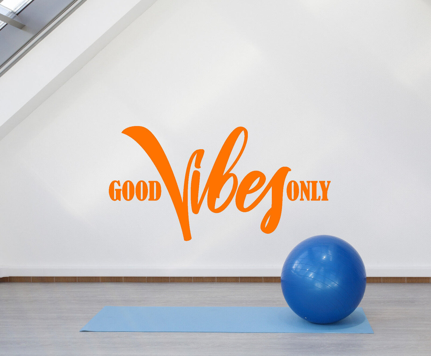 Autocollant mural en vinyle Good Vibes Only Citation Autocollants pour salle de méditation (3378ig)