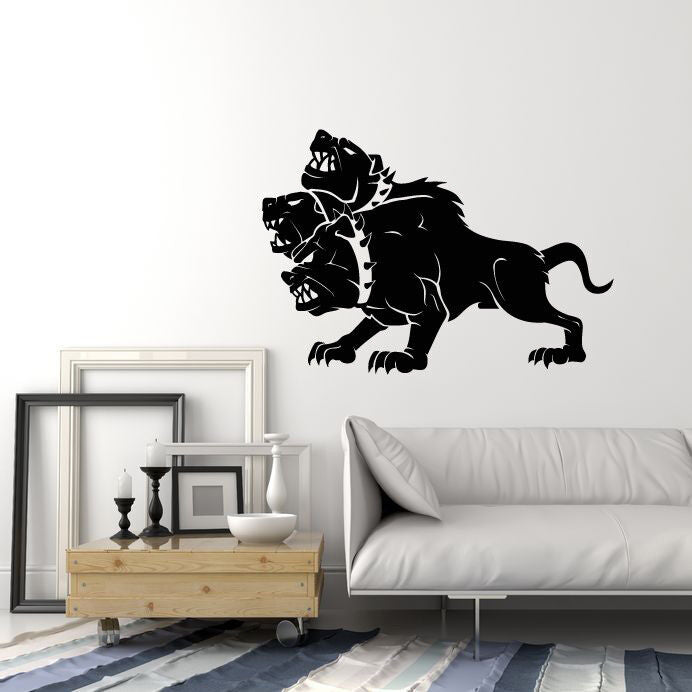 Vinyl Wall Decal Cerberus Hell Three headed Dog Mythology Stickers (3379ig)