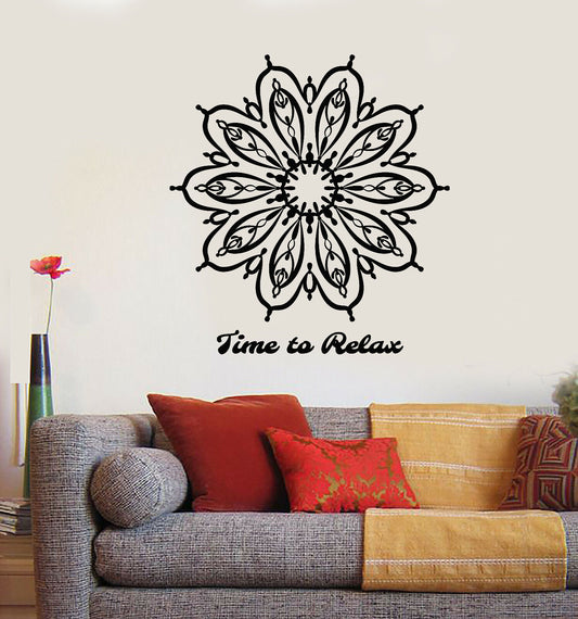 Wandtattoo Yoga Mandala Lotusblüte Motivation Zitat Vinyl Aufkleber (3395ig) 