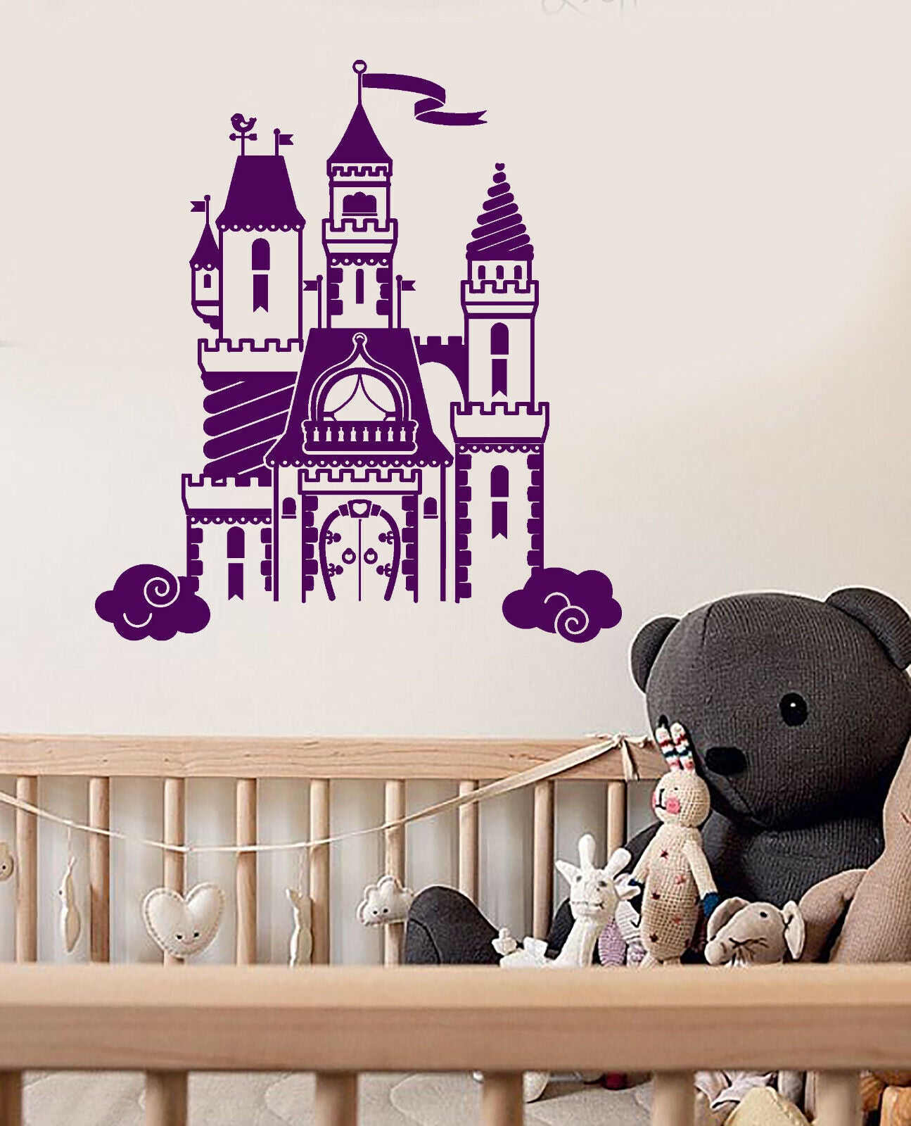 Vinyl Wall Decal Princess Castle Fairy Tale Little Girl's Room Stickers (3468ig)