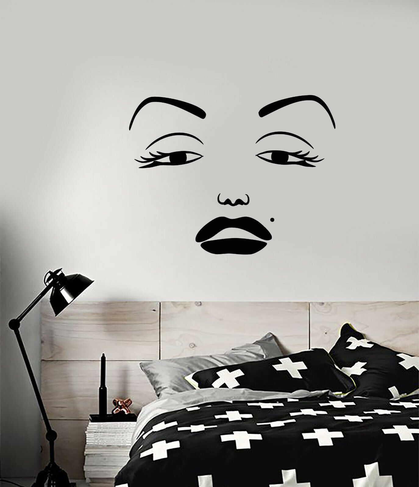 Autocollant mural en vinyle Monroe femme visage sexy, autocollants de maquillage pour Salon de beauté (3478ig)