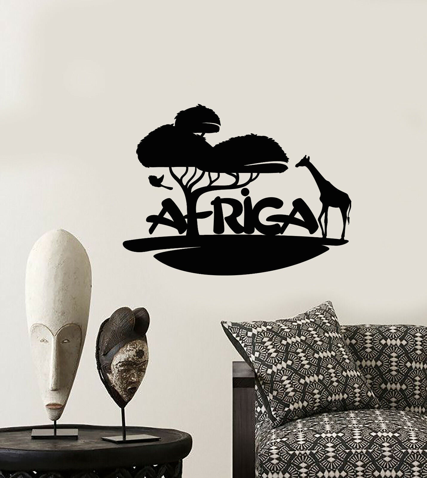 Autocollant mural en vinyle avec Logo de paysage africain, autocollants naturels (3491ig)