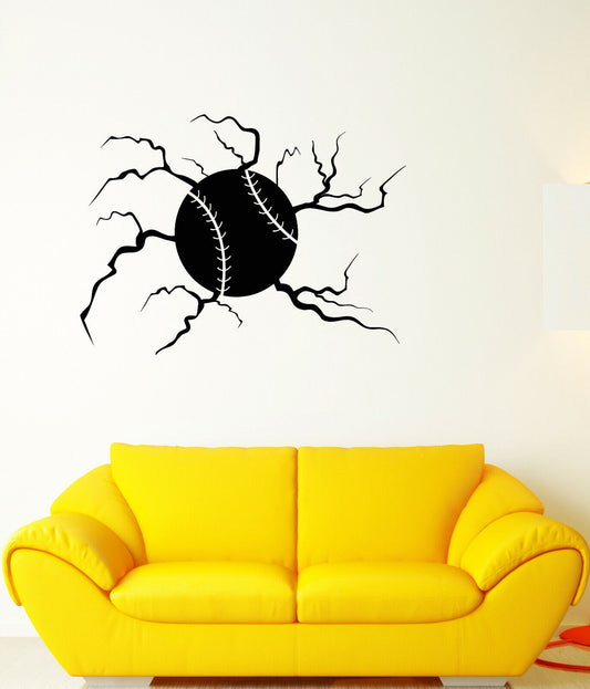 Vinyl Cracks On Wall Decal Baseball Game Sport Ball Stickers (3506ig)