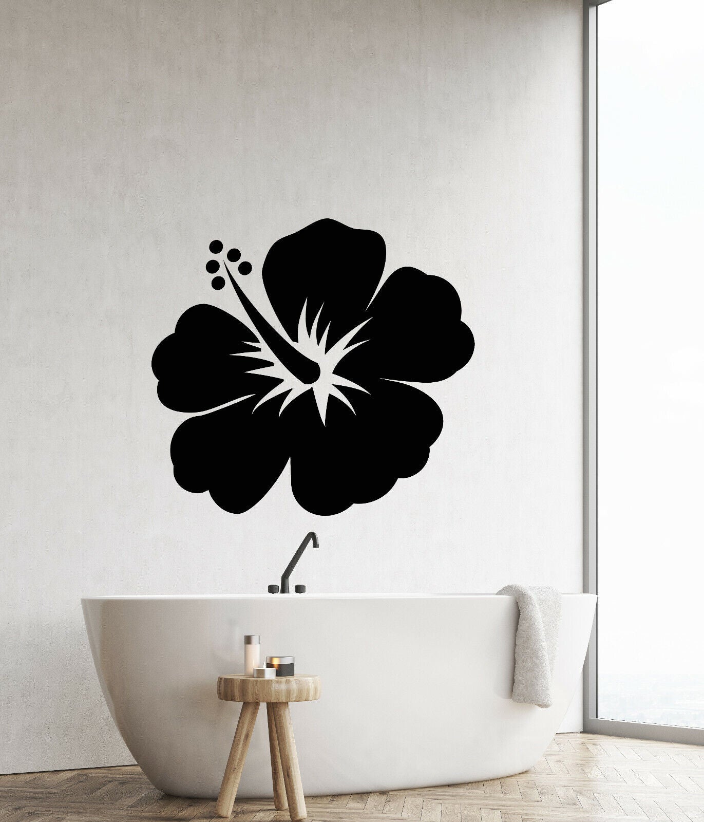 Autocollant mural en vinyle, bourgeon de fleur exotique, décoration de chambre à coucher naturelle (3511ig) 