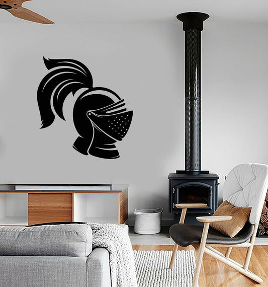 Vinyl Wall Decal Knight's helmet Armor Warrior Stickers (3553ig)