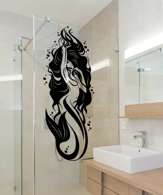 Vinyl Wall Decal Sexy Naked Mermaid Girl Bathroom Decor Stickers (3555ig)