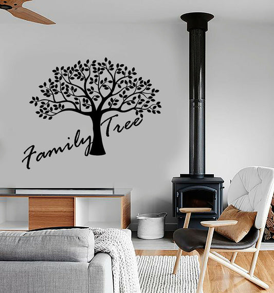 Autocollant mural en vinyle avec Logo d'arbre généalogique, feuilles, autocollants de Design d'intérieur (3557ig)