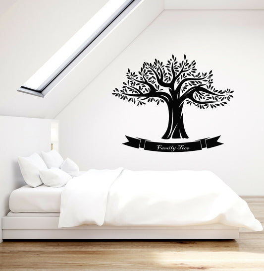 Vinyl Wall Decal Family Tree Oak Nature Logo Decor Living Room Stickers (3564ig)