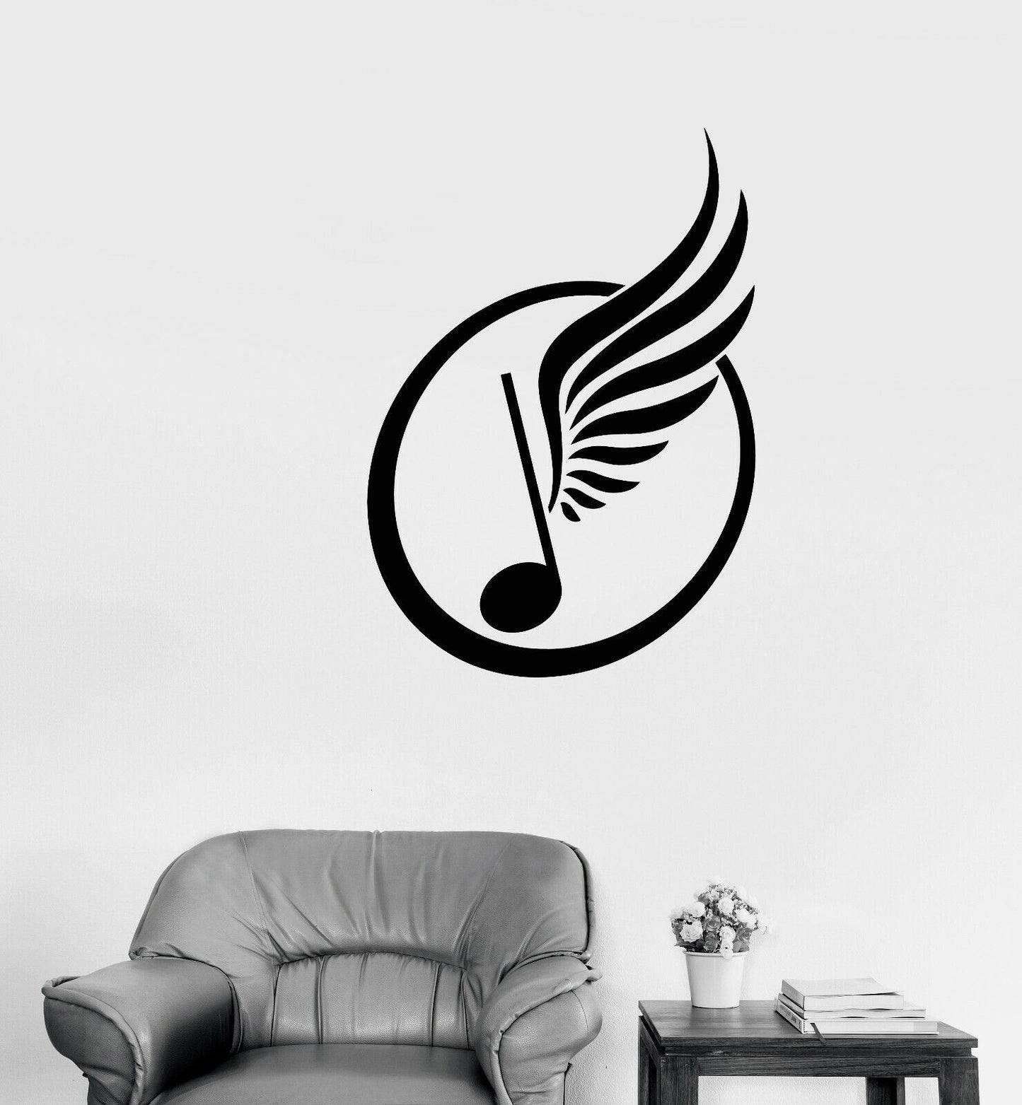 Vinyl Wall Decal Musical Note Bird Wing School Of Music Stickers (3573ig)