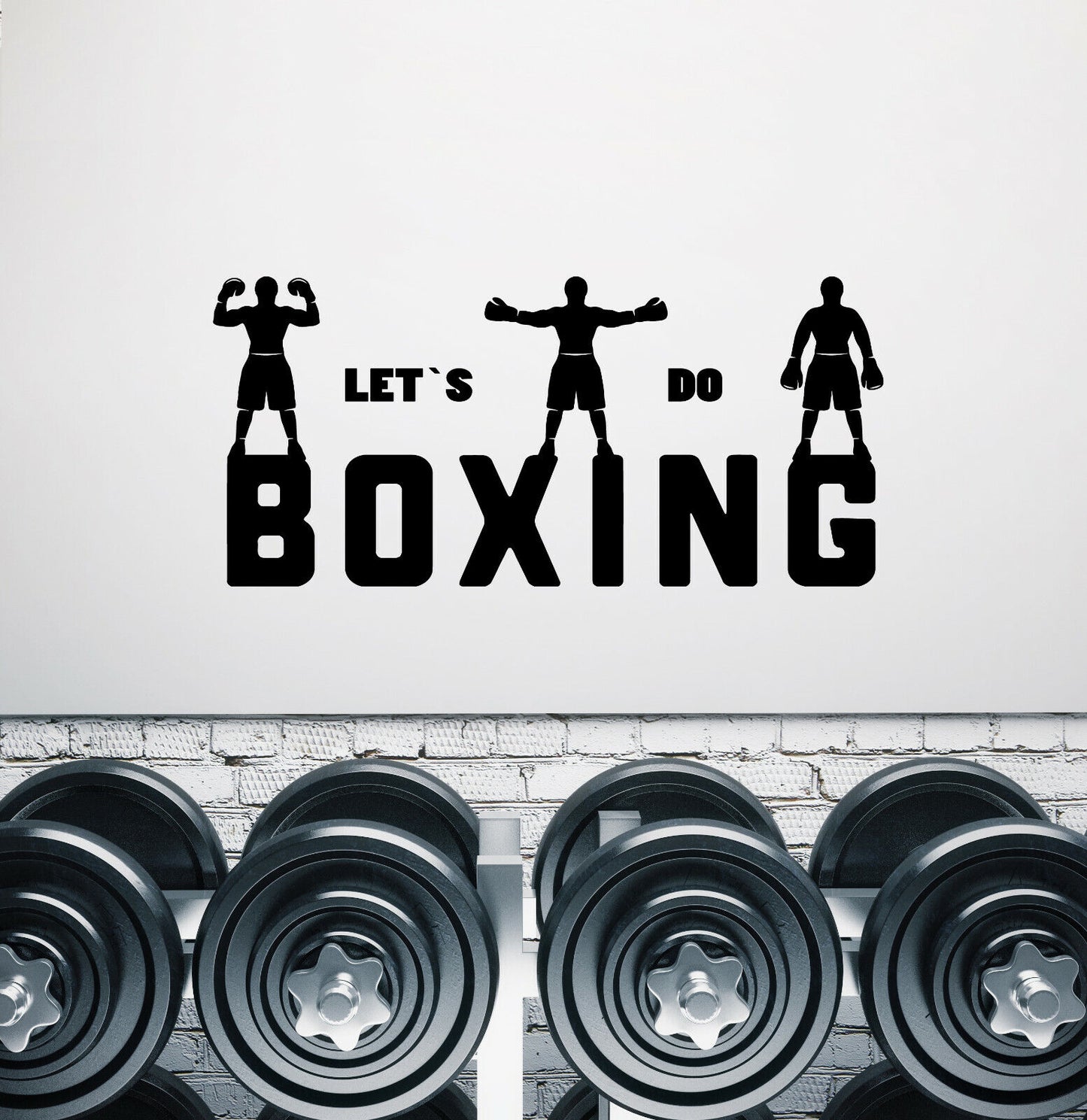 Wandaufkleber aus Vinyl, Boxer, Boxsport, Logo, Zitat, Fitnessstudio (3585ig)