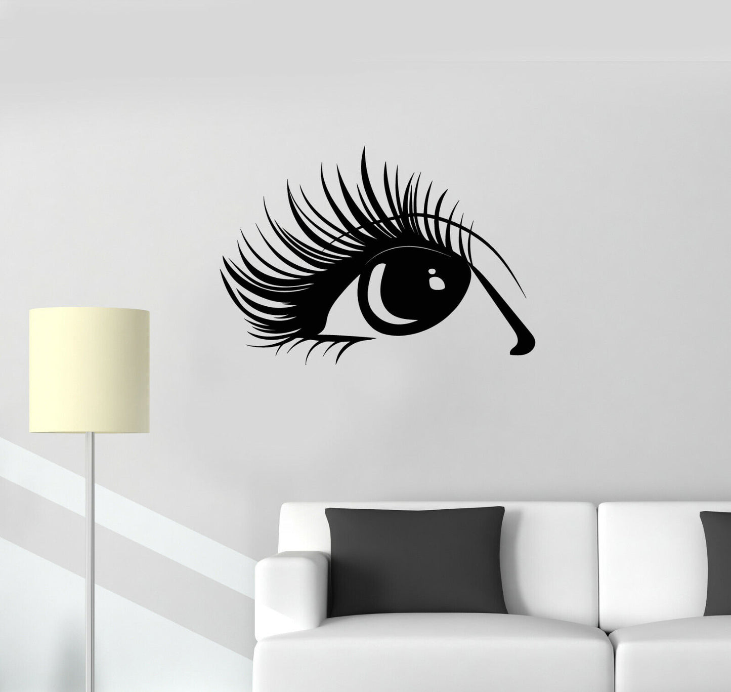 Wandtattoo Mädchen Augen Wimpernverlängerung Beauty Salon Vinyl Aufkleber (3610ig)