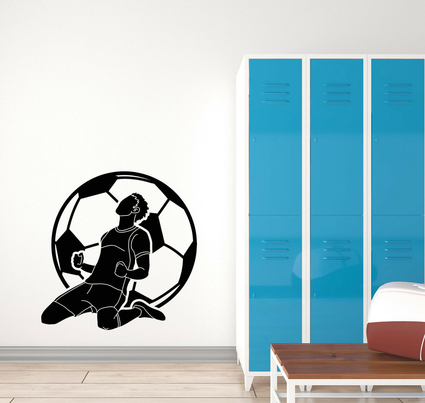 Autocollant mural en vinyle pour football, jeu de Sport, joueur de balle, autocollants pour chambre de garçons (3624ig)