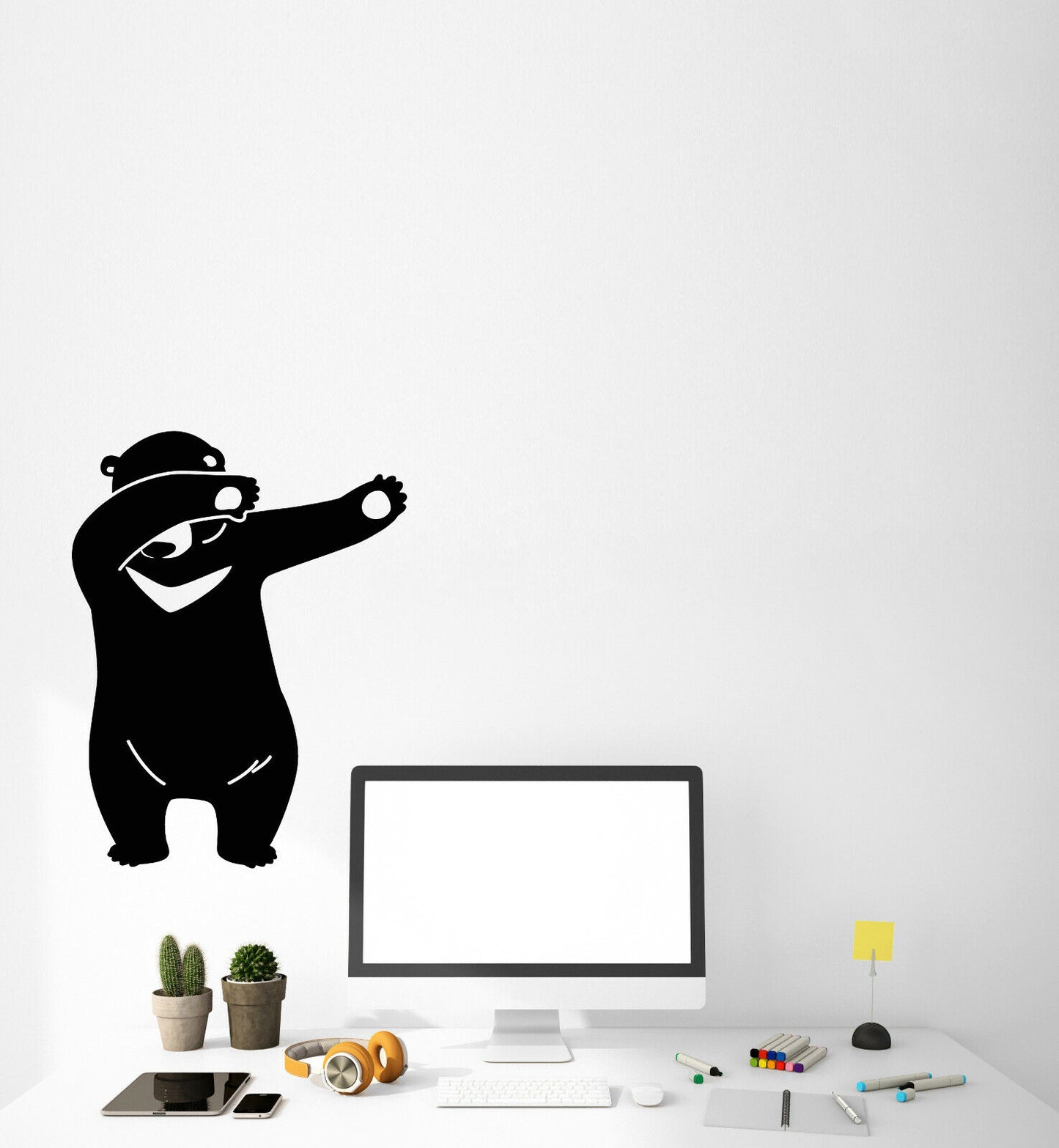 Vinyl Wall Decal Funny Dancing Bear Cartoon Teen Room Stickers (3627ig)