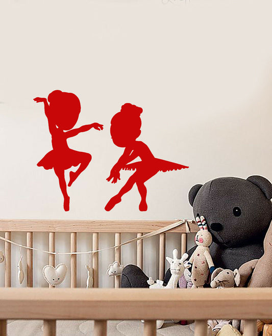 Vinyl Wall Decal Ballet Studio Little Balerins Girls Dancers Stickers (3629ig)