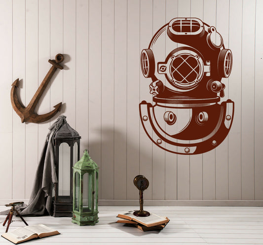 Wall Decal Vintage Nautical Diving Helmet Home Vinyl Interior Decor n1046