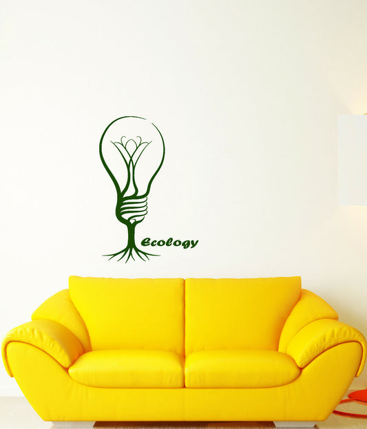 Vinyl Wall Decal Ecology Light Bulb Nature Tree Stickers (3663ig)