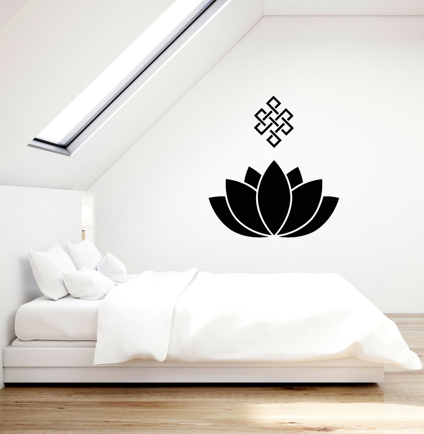 Vinyl Wall Decal Lotus Flower Ornament Buddhism Meditation Room Stickers 3693ig