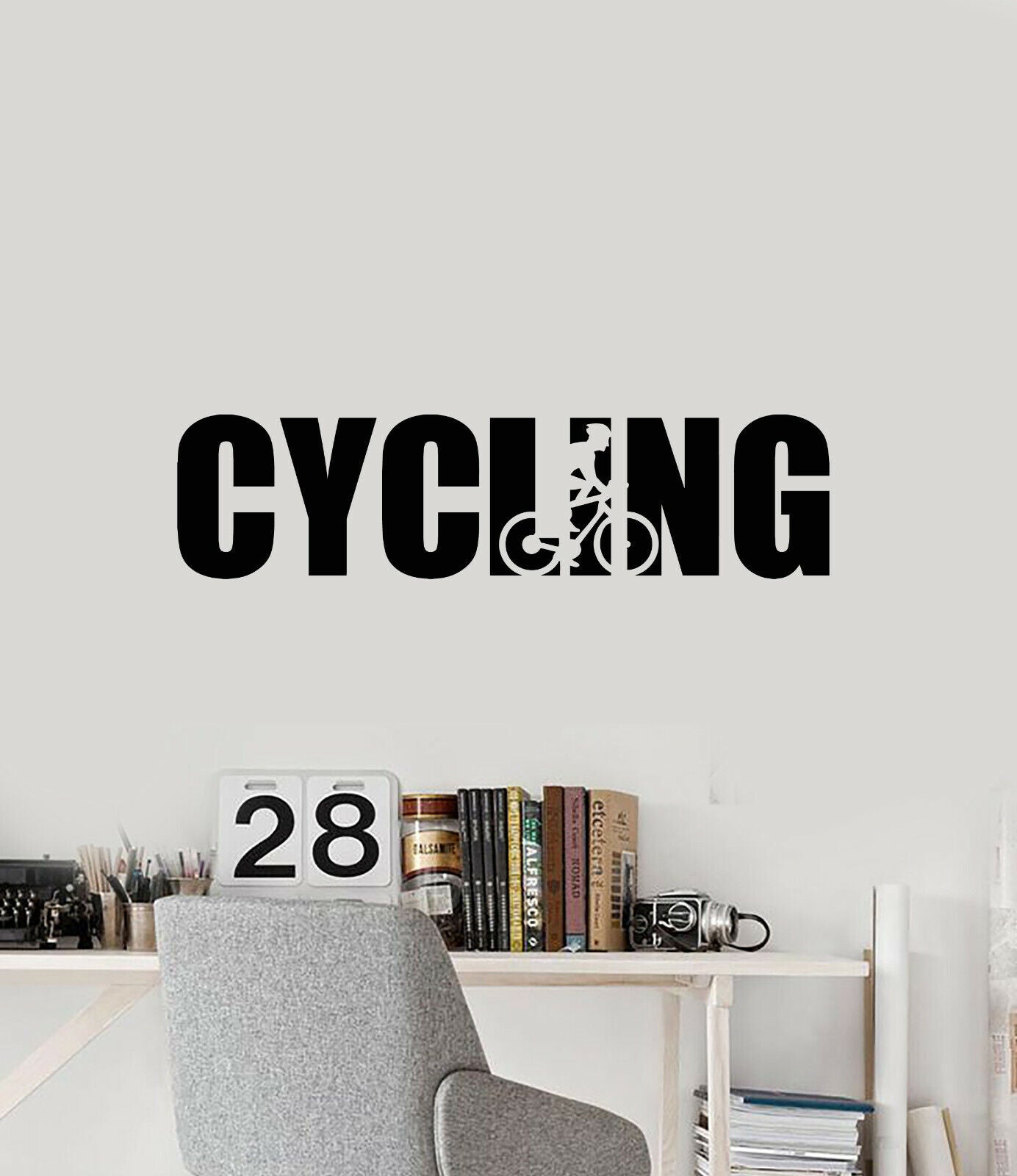 Autocollant mural en vinyle avec logo, mots, cyclisme, vélo, sport (3703ig)