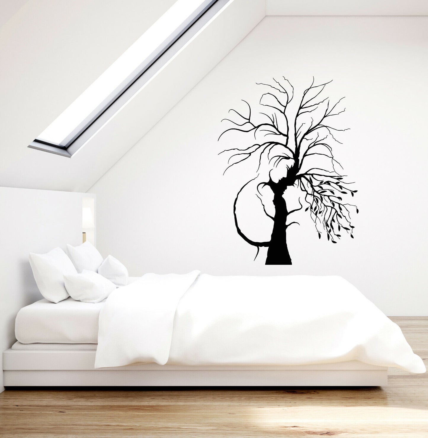 Vinyl Wall Decal Romantic Love Man and Woman Tree Branches Stickers (3766ig)