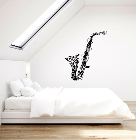 Vinyl Wall Decal Jazz Musical Instrument Music Bar Decor Stickers (3772ig)