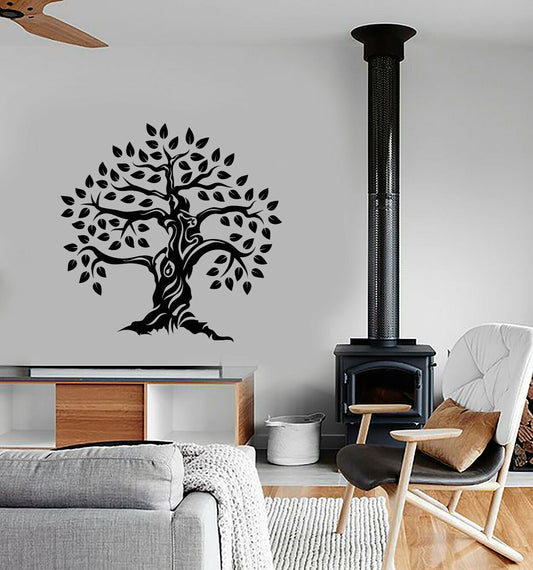 Autocollant mural en vinyle, famille de chênes, décoration de Style naturel (3779ig)