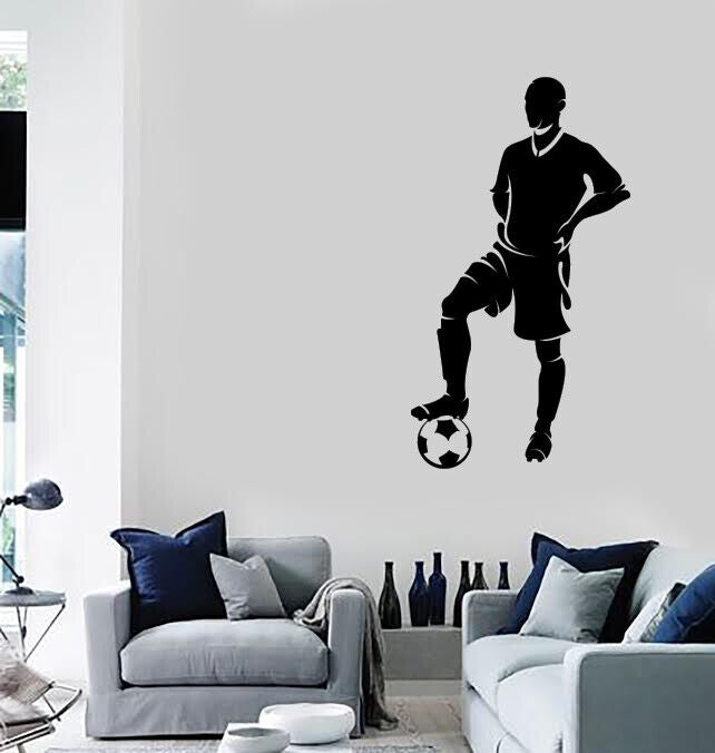 Wall Vinyl Decal Sticker Football Soccer Player Sport Decor (n1093)