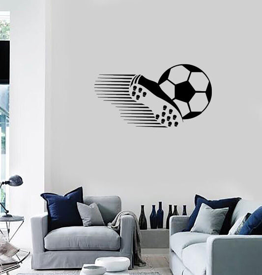 Wall Vinyl Decal  Football Boots Soccer Ball Emblem Sport Sticker (n1119)