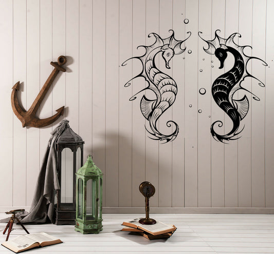 Wall Vinyl Decal Amazing Sea Ocean Animals Seahorses Kids Room Decor (n1120)