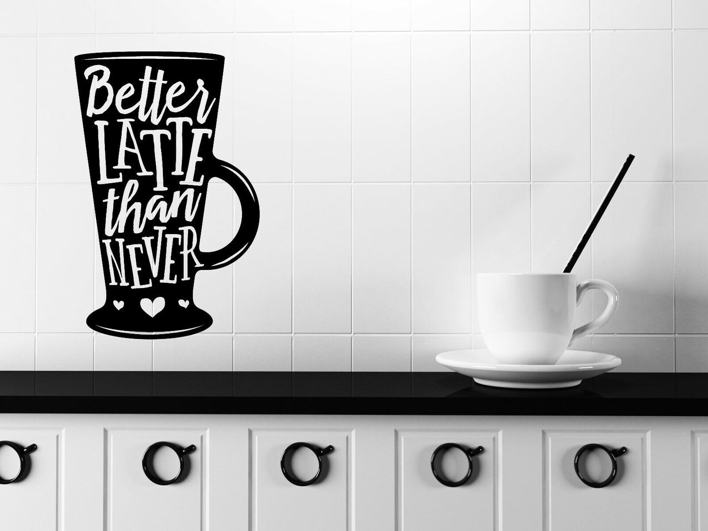 Wall Vinyl Decal Words on Coffee Mug Quotes About Coffee Stickers (n1130)