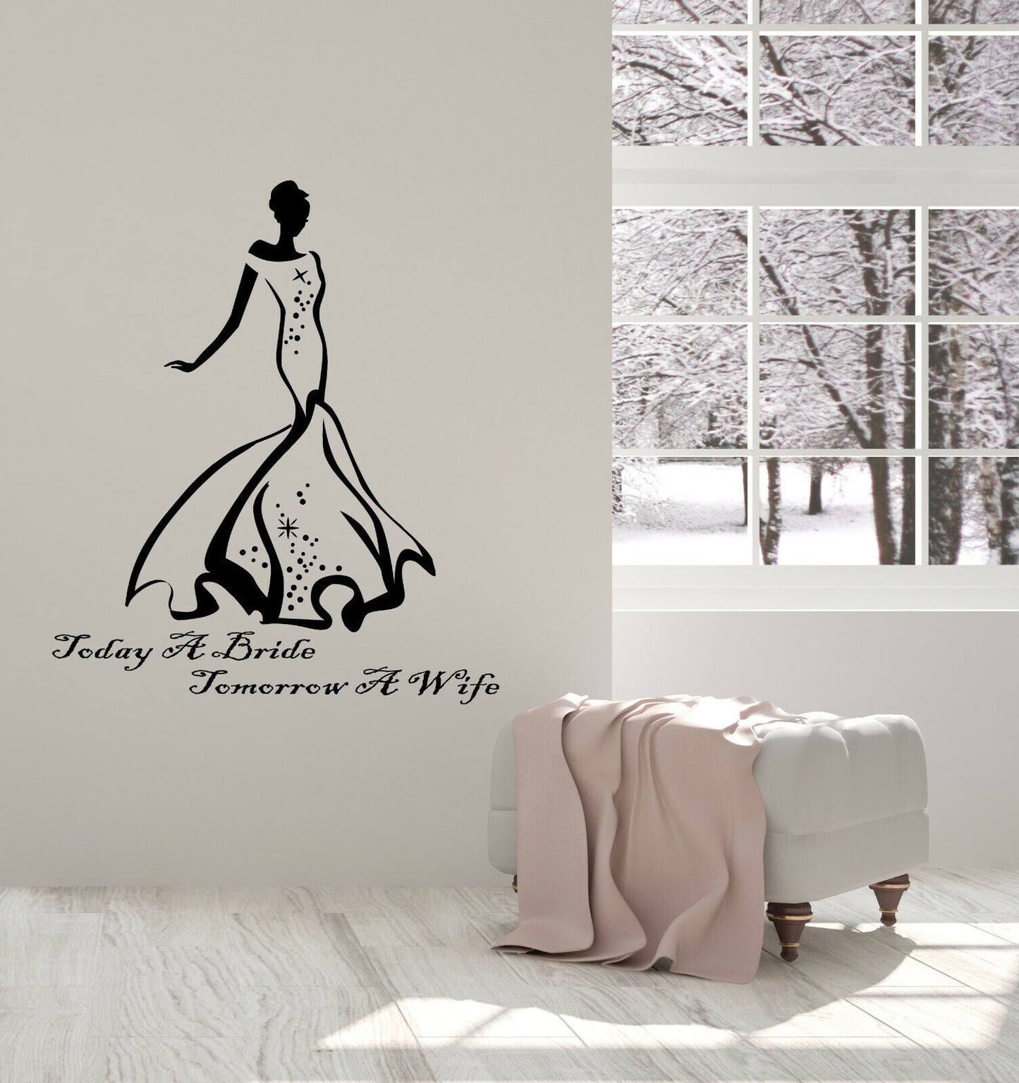 Vinyl Wall Decal Wife Quote Wedding Dress StudioToday A Bride Stickers (3834ig)