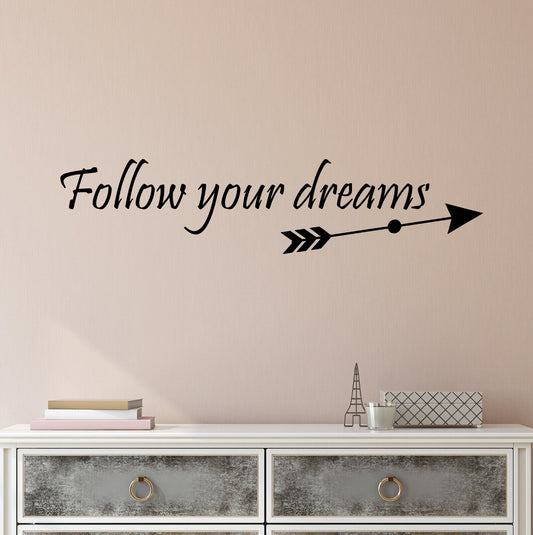 Vinyl Wall Decal Stickers Motivation Quote Words Follow Your Dreams 3853ig