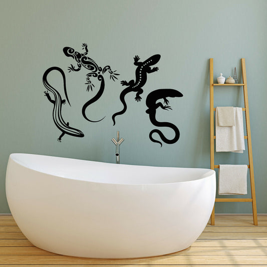 Vinyl Wall Decal Jungle Style Abstract Animals Lizards Stickers (3872ig)